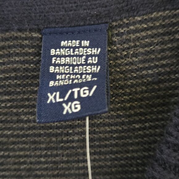 Izod NWT 2000 Natural Stretch Classic V Neck Navy Cotton Blend Sweater Size XL - Picture 7 of 8